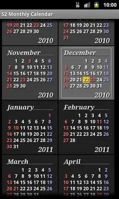 S2 Calendar Widget android App screenshot 0